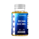 Gumie BCAA Vitamatic - Branch Chain Amino Acid Supplements - Peach Flavor - 600mg na jedną porcję - 60 żelek na bazie pektyny wegańskiej (1 butelka)