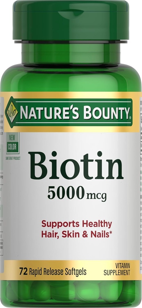 Nature 's Bounty Biotin 5000 µg Caps, 72