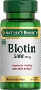 Nature 's Bounty Biotin 5000 µg Caps, 72