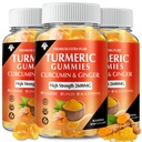 Kurkumy kurkumy (3 opakowania) - Kurkumy kurkumy kurkumy z Ginger & Black Pepper Gummies dla immunologicznego wsparcia mięśni zdrową skórę - Wegan, Gluten Free, niski cukier - dla dorosłych