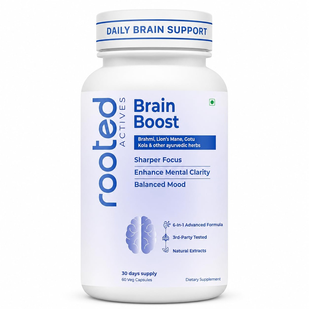Rooted Brain Boost 6-in-1 Advanced Nootropic, 60 Veg Capsules