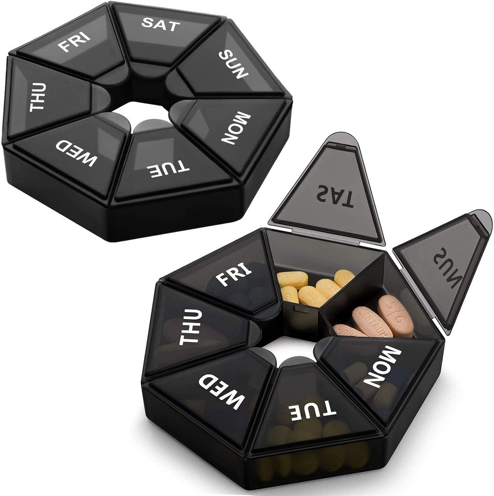 2PCS Cotygodniowy Pill Organizator Duży 7-dniowy Pill Box Organizator Codzienne leczenie Case for Witamina Fish Oil Pills Suplementy Artretyzm Przyjazny