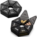 2PCS Cotygodniowy Pill Organizator Duży 7-dniowy Pill Box Organizator Codzienne leczenie Case for Witamina Fish Oil Pills Suplementy Artretyzm Przyjazny