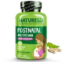 NATURELO Postnate Multivitamina - Suplement do karmienia piersią Kobiety - Witamina D, Folany, Delikatne żelazko - dla Matki Pielęgniarki, Dziecko - Wsparcie dla karmienia piersią 180 Kapsułki