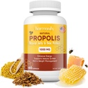 Bee Pollen Propolis Royal Jelly Extract z Carob, Pure Immune Supplement Supplement, Gluten- Free, Kapsułki wegetariańskie, 1000 mg