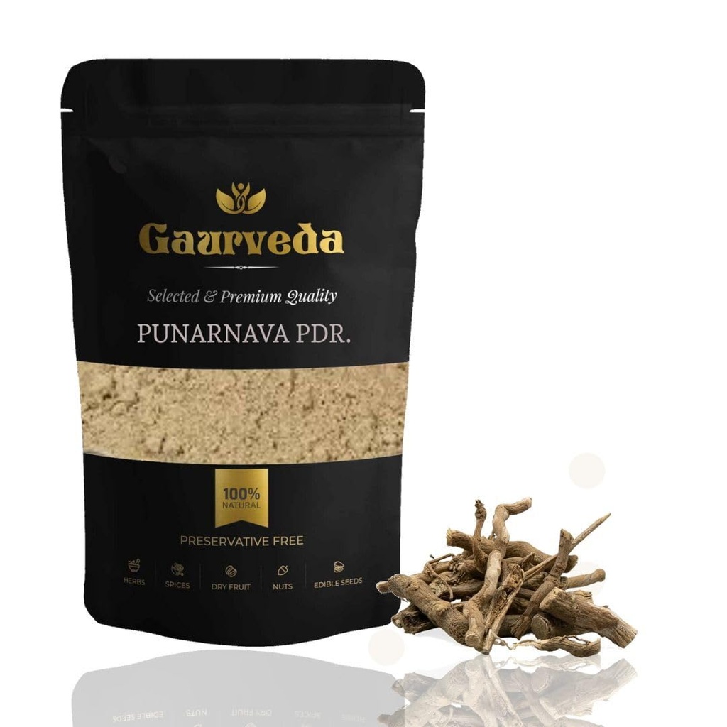 GAURVEDA Punarnava Powder 100% Natural Pure | Traditional Ayurvedic HerbSeedPowder | Supports Wellness Daily Health | Ideal for Herbal Remedies, 500 Grams