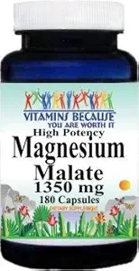 Wysoka moc Magnezu Malate 1350 mg 180 Kapsułki Suplement diety Podawanie Rozmiar 3 Kapsułki
