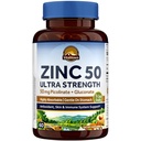 Vitalitown Chelated Cynk 50 mg, Pikolinian cynku i glukonian, 60 Kapsułek wegetariańskich, Well- Absorbowane, System immunologiczny, Zdrowa Skóra & Rozwój, Wegan, NO gluten, Non-GMO
