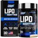 Nutrex Lipo 6 Nocne spalanie tłuszczu 124; Melatonina Sleep Aid & Weight Loss Diet Pille dla mężczyzn i kobiet 124; Noc Metabolizm Booster Appetite Supressant 124; 30 Służenie (1)