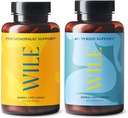 Wile Perimenopauza Wsparcie & 40 + Wsparcie okresu, 2- Pack, PMS Ulgi i menopauzy Suplementy dla kobiet, (2) Butelki po 60 Kapsułki Każdy, 120 Razem