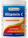 Najlepsze naturals 100% Czysta witamina C Proszek 1 lb (454 Grams) Proszek (nazywany również kwasem askorbinowym)