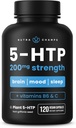 NutraChamps 5- HTP 200mg, 120 Kapsułek wegańskich, Pure 5HTP 100mg Plus Współczynniki Witamina B6 i Witamina C