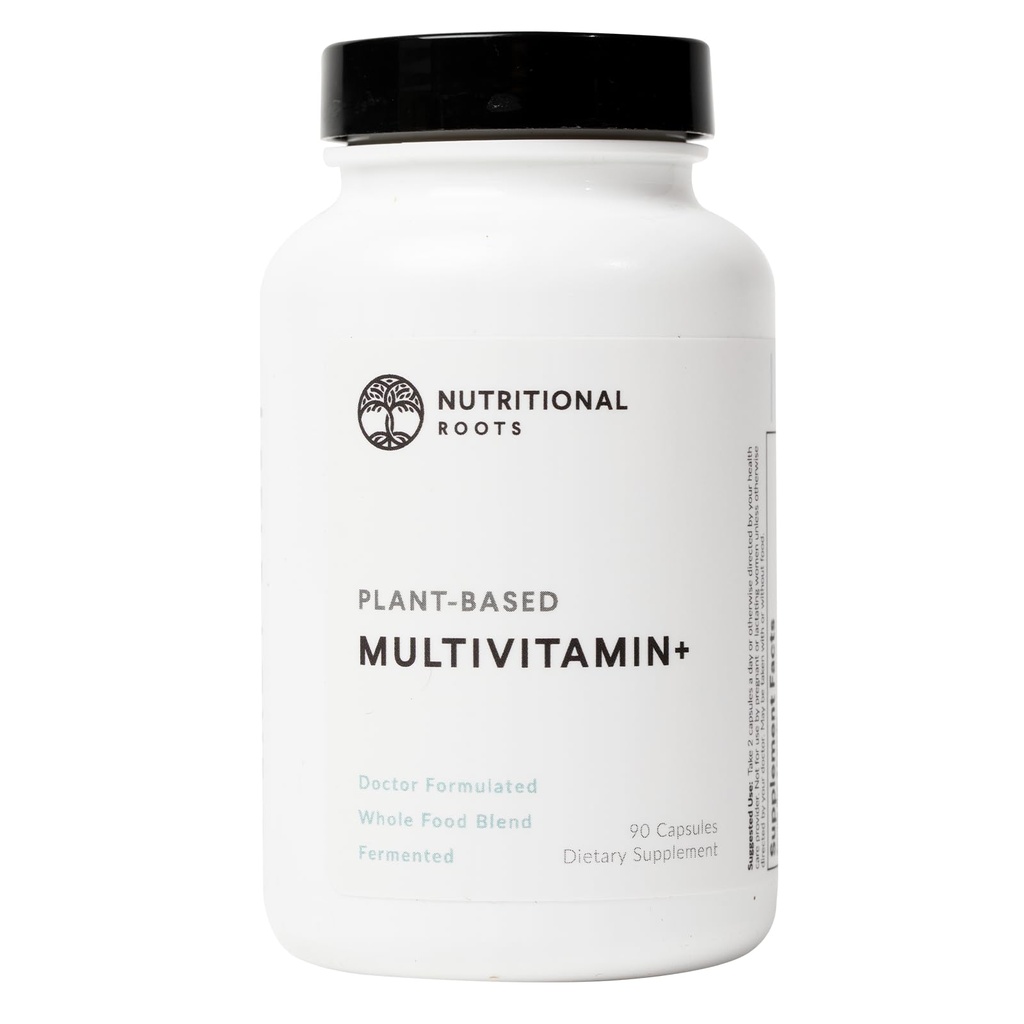 Nutritional Roots Multivitamin+, Award-Winning Plant-Based (Vegan) Multivitamin, Organic Vegetables & Herbs, Fermented Vitamins, Probiotics, Doctor's Choice, 45 Servings