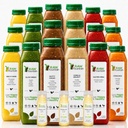 3 dzień Sok proteinowy Czyszczenie przez surowe fontanny, Wszystkie naturalne surowe Detox Cleanse, zimne pieczone owoce, warzywa, wanilia i aromat czekoladowy, smaczne i energetyzujące, 18 butelek 12oz, 3 Ginger Shots