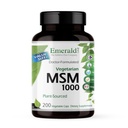 AMERRALD LABS MSM 1000mg - Suplement Joint, Liver & Immune Supplement with Methylsulfonylmetan - Free Glutent-Free & Additive- Free - 200 Kapsułki roślinne (Do 100- Day Supply)