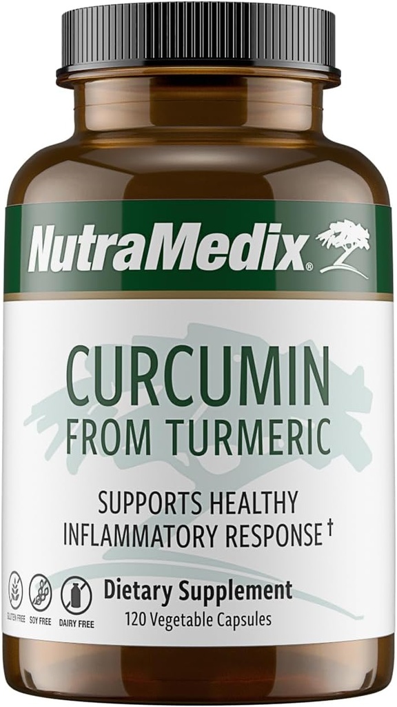 Kurkumina NutraMedix - 500 mg kapsułki kurkuminowe - pobudza zdrową reakcję zapalną, układ immunologiczny, mózg, wsparcie czynności serca i wątroby (120 kapsułek)