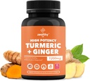 Turmeric + Ginger Capsules 1200mg Buddings 124; Joint Comfort, Inflatimate Support & Digestive Health * Budget 124; 180 Count Agdings 124; Zealthy Life High Potency Turmeric Ginger Supplement