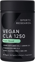 Sports Research Vegan CLA - 1250mg z aktywnym kwasem linooleinowym dla mężczyzn i kobiet 124; Non-GMO, Soy & Gluten Free - 80% (90 Softgels)