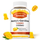 Acetyl L- Karnityny Gumumie, Suplement L- Karnityny dla Kobiet i Mężczyzn, Suplement odżywczy dla Boost Energy, Immunitet & Zdrowie mózgu, Wegan, Non-GMO, Mango Flavor, 60 Hrabia