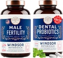 WINDSOR BOTANICALS Mężczyzna Suplement płodności i Probiotyki jamy ustnej do świeżego oddechu - Mens Health Bundle