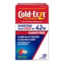 Cold- EEZE Sugar- Free, Natural Wild Cherry Cynk Lozenges, Homeopatic Cold Remedy, Skróca zimno, ból gardła, kaszel, zatory i post Nasal Drip, 25 Ct