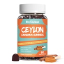 Sugar Free Ceylon Cynamon Gummies 2000MG, suplement cynamonowy z chromem i Cynamon Bark, Wegan, Non-GMO, Gluten Free, 60 Gummies