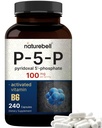 NatureBell P5P Witamina B6 100 mg Na Podawanie, 240 Kapsułki 124; Aktywowane Pyridoxal 5 Suplementy fosforanowe - Witaminy zasadnicze B dla zdrowia mózgu i pamięci - Non-GMO