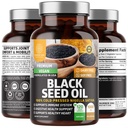 Number One Nutrition N1N Premium Black Seed Oil [Max Siła, 1000 mg] 100% Cold- Pressed Nigela Sativa do wspierania trawienia, układu immunologicznego i wspólnego komfortu i mobilności, 120 Czapki