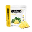 Czyste proste pokarmy Super Zielone Proszek, naturalnie pachnące Zielone Proszek z Chlorella, Spirulina, Superfoods & Fiber prebiotyczne, Brak sztucznych składników, Gluten Free, Tropikalne Zielone Flavor, 30 Srvg