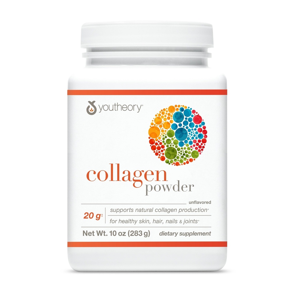 YouseTheory Collagen Powder - z aminokwasami, minerałami, witaminą C & B7 (Biotin) - Wspiera zdrowe kości, mięśnie, włosy, paznokcie, skórę i łączniki * - Zhydrolizowane - nienasycone - 10 oz (10 Sług)