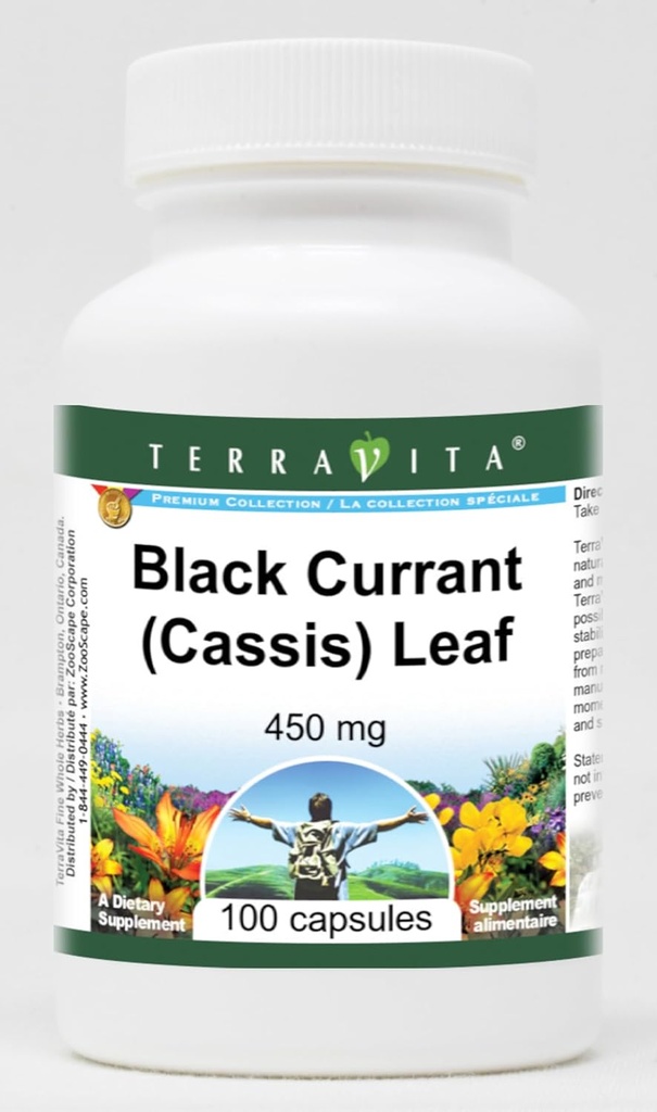 Czarna porzeczka (Cassis) Leaf - 450 mg (100 kapsułek, ZYN: 513765) - 3 opakowania