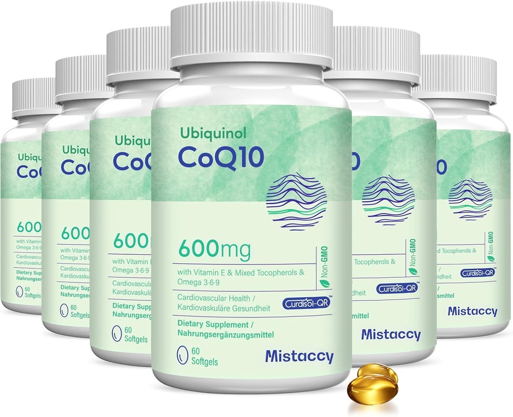 CoQ10 600mg Softgels 124; High Absorption CoQ10 Ubichinol Supplement Supplement 124; Reduced Form Enhanced with Witamina E & Omega 3 6 9 Advanced 124; Antioksydant Powerhouse Good for Health