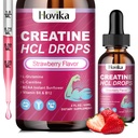 Kreatywna ciecz HCL krople dla mężczyzn i kobiet, Kreatywny chlorek z L- karnityny, L- glutamina, BCAA, Witamina B12 i B6 dla wzrostu mięśni, Promowanie energii i recoverywegan, Strawberry Flavor, 2 Fl Oz