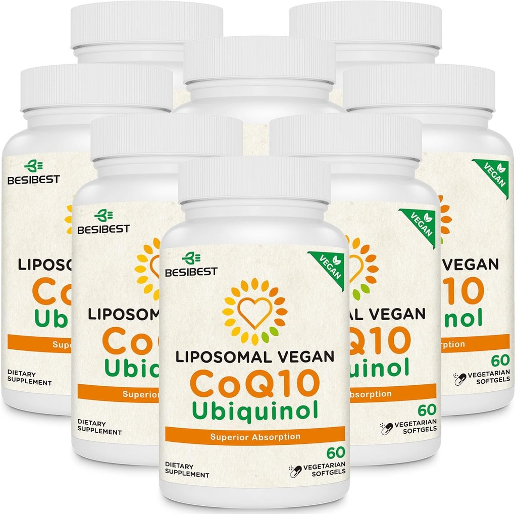 1000mg Liposomal CoQ10 Ubichinol, 480 Vegan Softgels, Wysoka Absorpcja Ubichinol CoQ10 Suplement, Aktywna postać przeciwutleniacza koenzymu Q10 do funkcji serca i produkcji energii