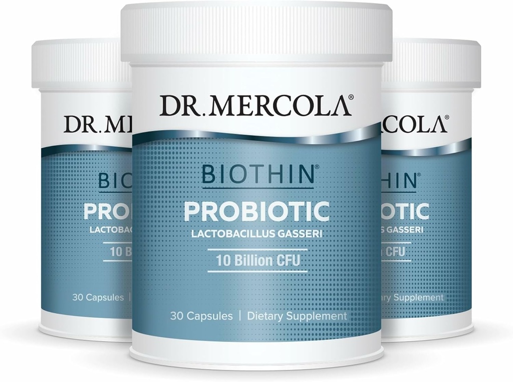 Dr Mercola Biothine Probiotic - suplement do diety - wspomaga zdrowe Metabolizm - wolne od GMO-, Gluten- Free & Soy- Free - 90 Kapsułki uwalniające opóźnione (90 Słupki)