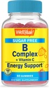WellYeah Witamina B Complex Sugar Free Gummies Xi124; z witaminą C, Kwas foliowy Xi124; Immune and Energy Support Xi124; Strawberry Flavor Xi124; 60 Count