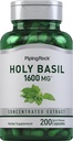 Piping Rock Holy Basil Kapsułki 124; 1600 mg 124; 200 Pilli 124; Herb Leaf Extract 124; Suplement dla Kobiet i Mężczyzn 124; Tenuiflorum British 124; Non- GMO, Gluten Free