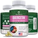 TRUThentics Quercetin z bromelainem i cynkiem 1050mg - Premium Cynk Quercetin Suplementy dla immunologicznego, oddechowego i sezonowego wsparcia - Non-GMO, Gluten Free - 60 Kapsułki Veggie