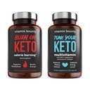 Witamina Bounty Tune Keto i spalić na Keto Bundle - Keto Multivitamin, Calorie Burning dla kobiet i mężczyzn, Premium Malina Ketones, Wsparcie energetyczne - Bundle 60 Kapsułki każdy