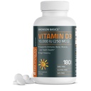 Witamina Bronson D3 10 000 IU (250 MCG) dla zdrowych funkcji mięśni i wsparcia immunologicznego, Nie-GMO, 180 tabletek