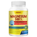 10-in-1 Magnezu Complex Supplement, Magnezu Glicynian 500 mg z cytrynianem i jabłkiem, Chelated Wysoka Absorpcja Plus Witamina D3 i cynku - dla Nerve, Muscle & Bone Support - 120 kapsułki