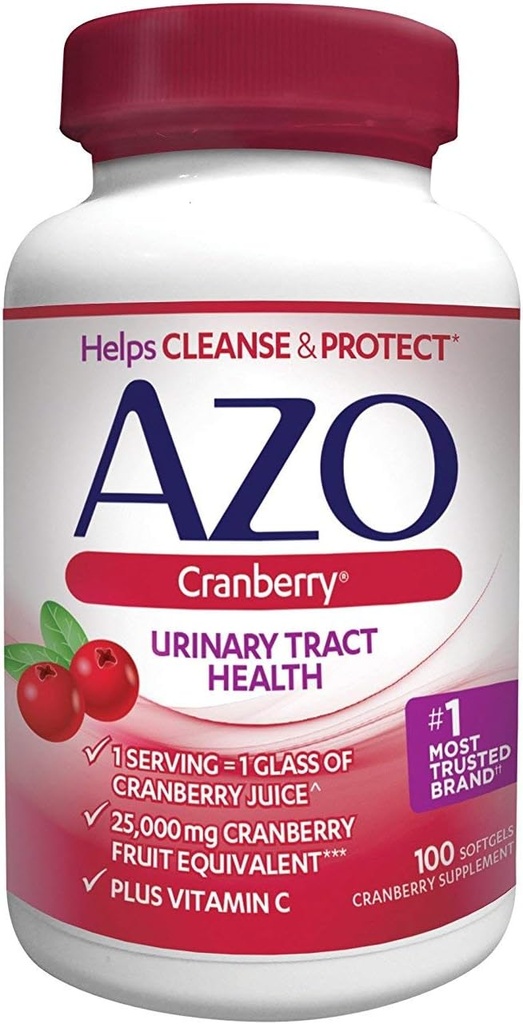 AZO Żurawina, maksymalna moc, Softgels 100 ea (Opakowanie po 4)