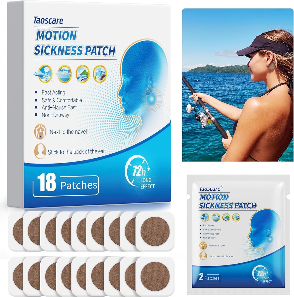 Motion Choroby Łaty na Cruise, Sea Choroby Łata Zawroty głowy Zawroty głowy i Nudności Ulgi, Dzieci i dorośli Travel Essentials dla Cruise / samochód / Samolot / Amusement Park Trip (18 Hrabia)