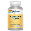 SOLARAY Magnezu Citrate 400mg - Magnezu Suplement - Bone Health, Muscle, Relaxation and Heart Health Support - Zwiększona absorpcja, Wegan, Gluten Free, 60- Day Guarantee, 30 Servings, 90 VegCaps