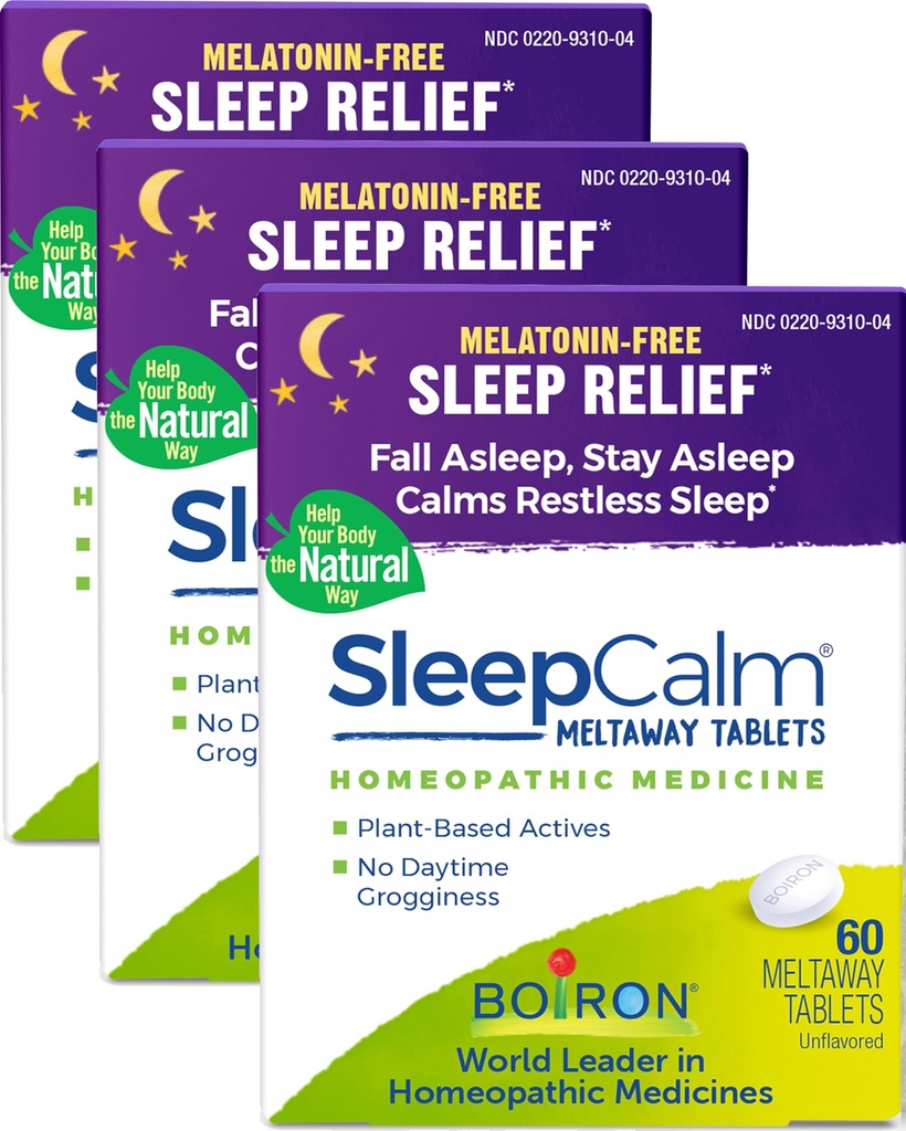 Boiron SleeCalm Sleep Aid for Deep, Relaxing, Restful Nighttime Sleep - Melatonin - Free i Non Habit- Forming - Rozpuszczalne tabletki - 180 Count