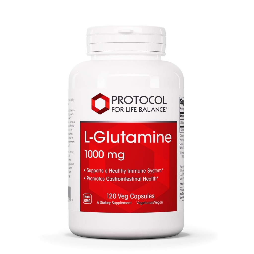 PROTOKÓŁ NA RZECZ ŻYCIA BALANCE L- glutamina 1000mg - kwas amino- tkanka mięśniowa, guta zdrowie immunologiczne - 120 czapek na warzywa