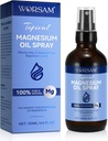 Olej magnezowy do stóp (4 fl oz), Rozpylacz magnezowy, 100% Czysty i organiczny naturalny Chlorek magnezu Butelka szklana, Olejek do rozpylania magnezowego do stóp, Łatwy w użyciu 120ml