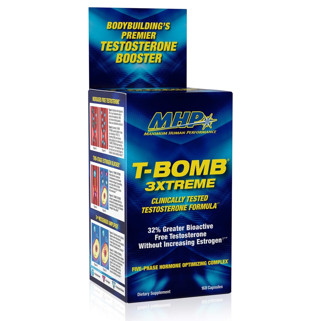 MHP T- Bomb 3xtree Klinicznie Testeron Booster dla mężczyzn, Zwiększenie Libido, 168 Licznik