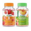 Żywy kompleks B + kurkumina turmerowa, żelki Bundle - Great Desting, Suplement witaminy, Gluten Free, GMO Free, Chewable