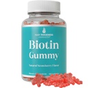Ultra wysoka wytrzymałość Gumiaki Biotin dla wzrostu włosów dla kobiet i mężczyzn. Żelatyna wolna, Wegan Biotin 10000mcg Chewables dla silniejszych skóry włosów i paznokci. Gummy smakowe z truskawkami